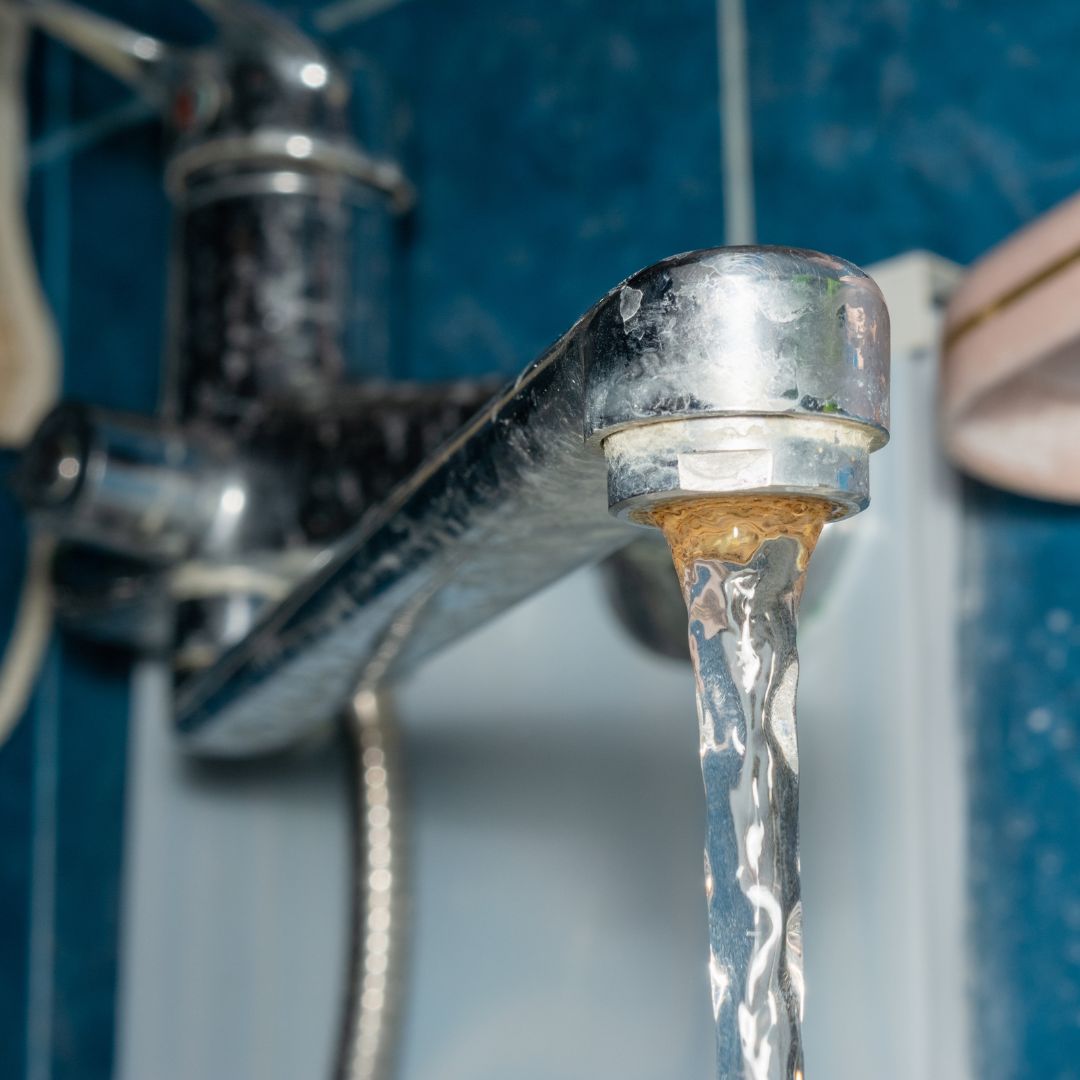 hard water on a tap hard water on a tap